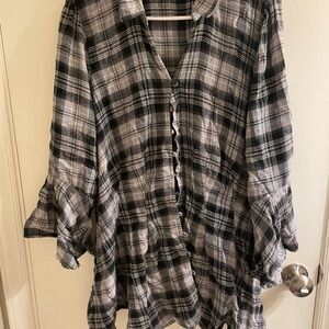Torrid Fit And Flare Softest Flannel Acrylic Top